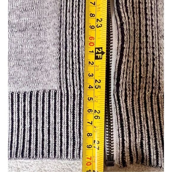 INC International Concepts Full Zip Gray Sweater Ribbed Men’s Sz Large Cotton - Picture 14 of 15